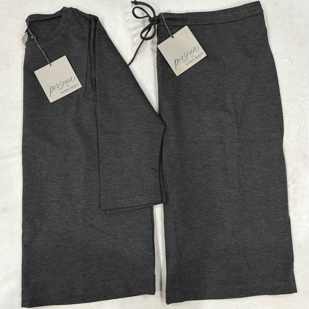 Persona by Marina Rinaldi Charcoal Top & Skirt Set